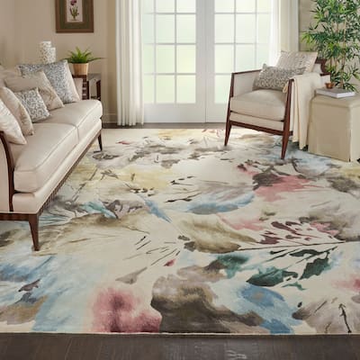 Nourison Hand-tufted Prismatic Modern Abstract Floral Area Rug