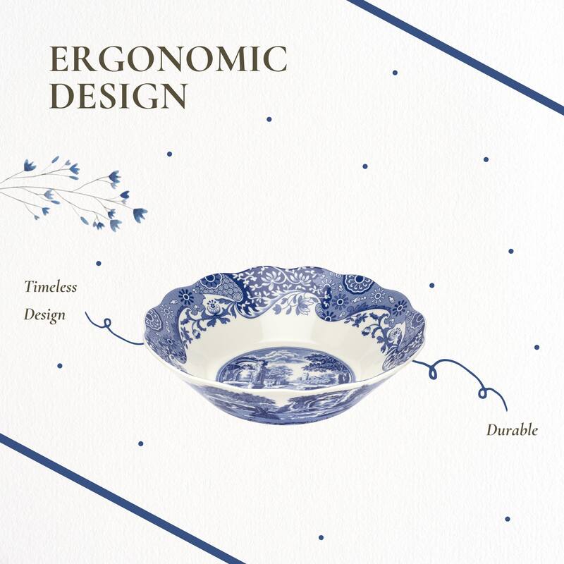 Spode Blue Italian Daisy Bowl - 10 inch