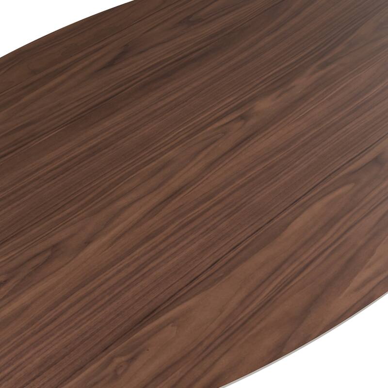 Furniture of America Beau I Mid-century Walnut 71-inch Wood Oval Dining Table