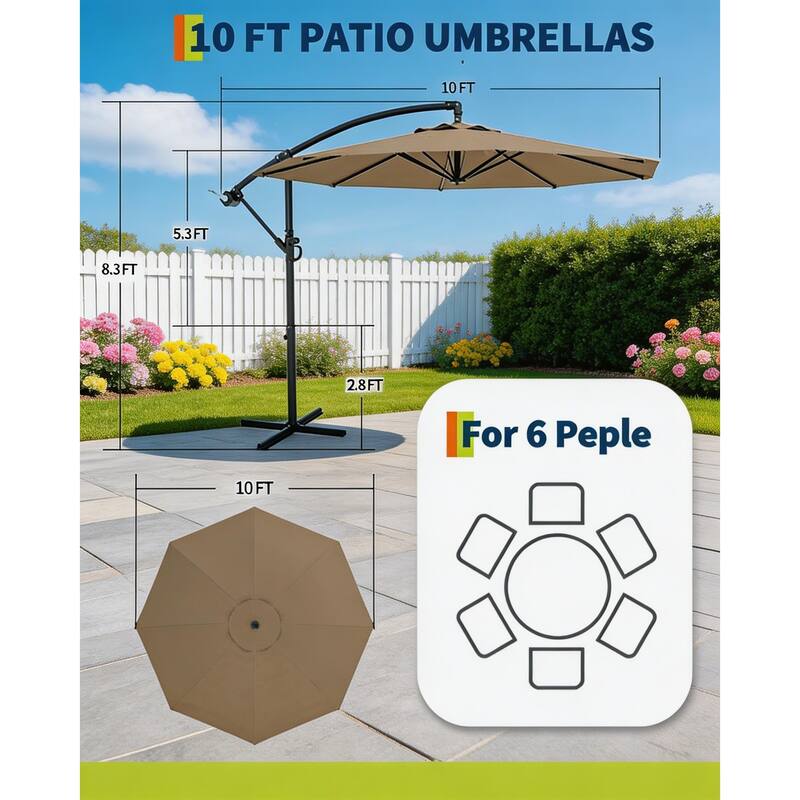 Cantilever Umbrella, with 360° Rotating