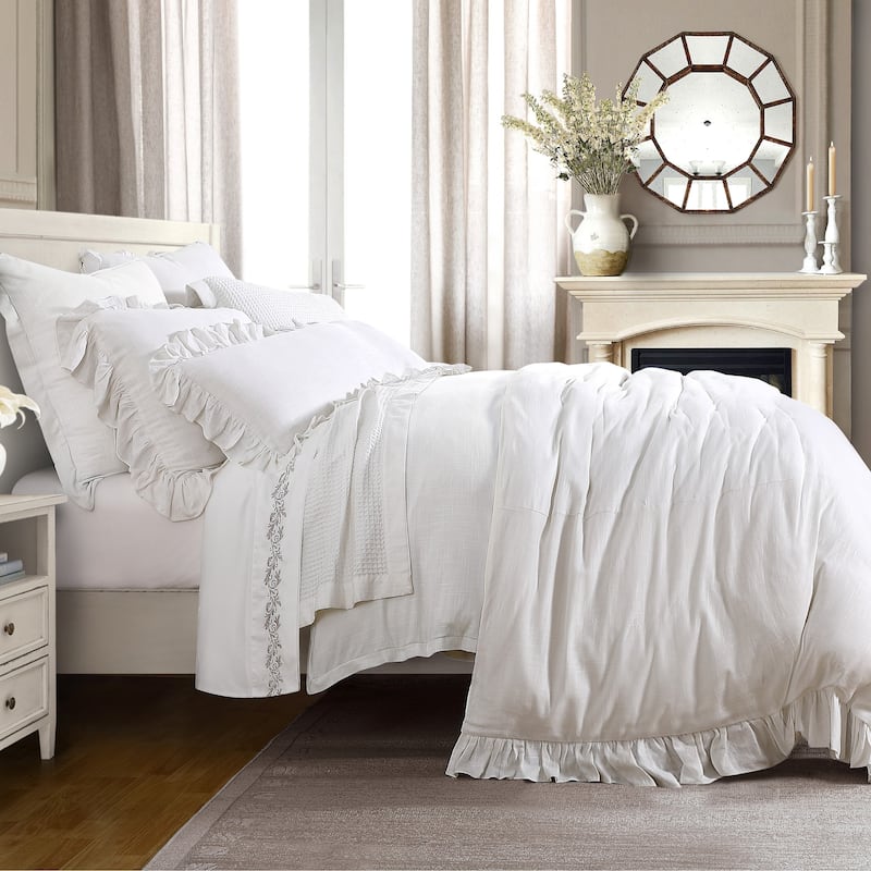 HiEnd Accents Lily Washed Linen Duvet Cover, 1PC