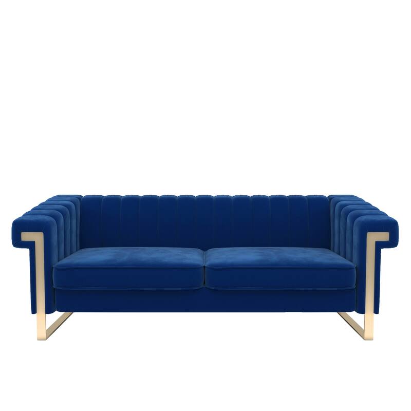 Burchel 83.86'' Square Arm Sofa With Metal Legs