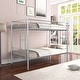 preview thumbnail 2 of 13, Silver Twin over Twin Size Metal Bunk Bed, Heavy-duty Sturdy Metal, Noise Reduced Design, Safety Guardrail