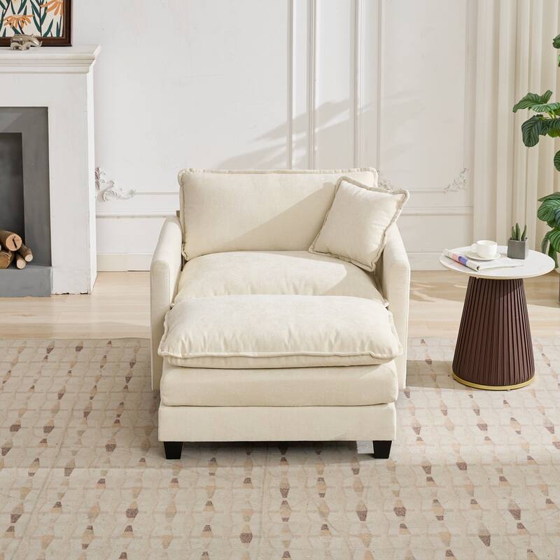 Cloud Sofa Ottoman only, Modern Sectional Couch, for Living Room Bedroom and Apartment