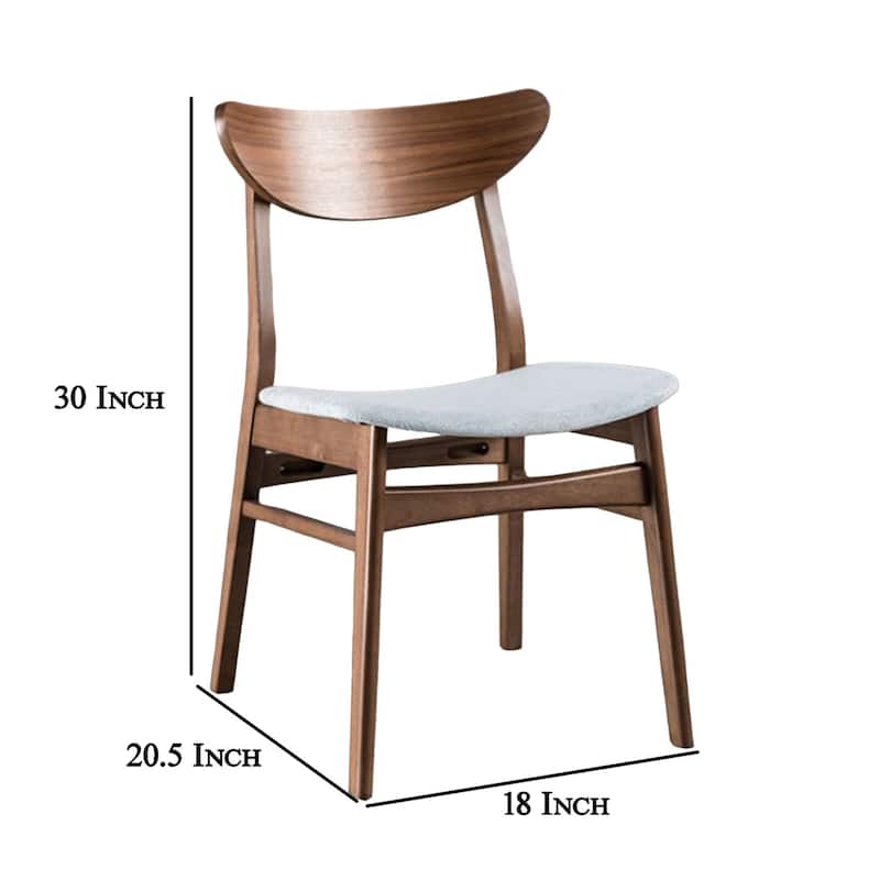 Walnut Brown/Gray Faux Leather Upholstered Wood Frame Dining Chair, Set of 2, Sturdy Dining Chair for Dining Rooms - 15.5