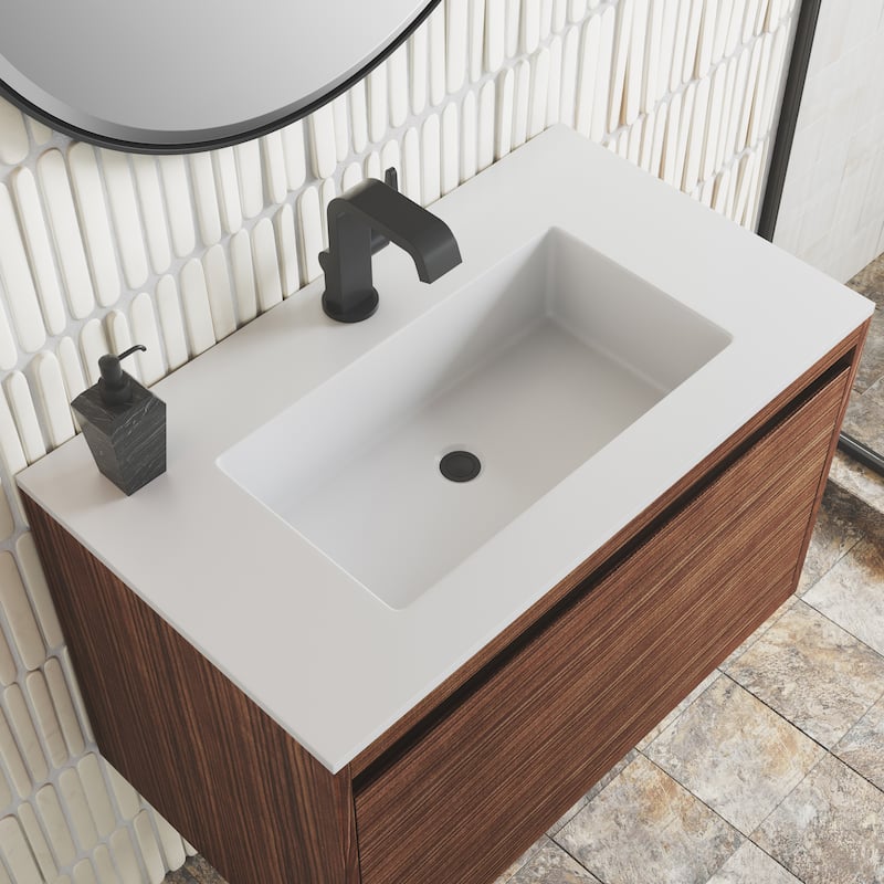 James Martin Vanities Mantova 31.5" Single Vanity Cabinet, Mid-Century Walnut