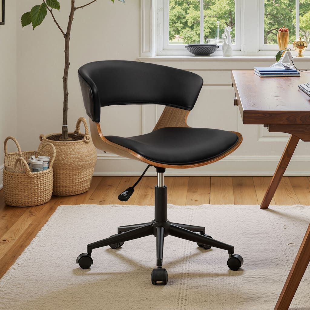 Art Leon Swivel and Height Adjustable Accent Desk Chair with Rolling