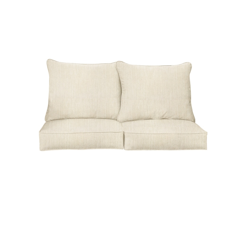 Sorra Home Sunbrella Outdoor Loveseat Pillow and Cushion Set