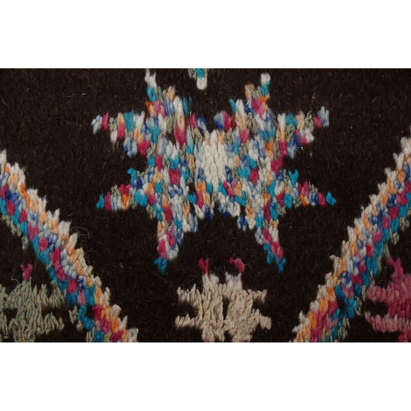 Geometric Tribal Moroccan Area Rug Hand-knotted Oriental Wool Carpet - 5'10" x 9'7"