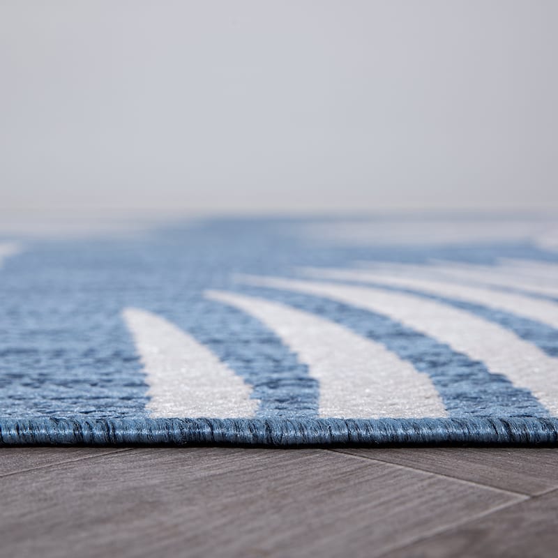 World Rug Gallery Contemporary Palm Leaves Textured Flat Weave Indoor/Outdoor Area Rug