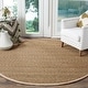 preview thumbnail 40 of 144, SAFAVIEH Natural Fiber Oceana Herringbone Seagrass Rug 4' x 4' Round - Natural/Ivory