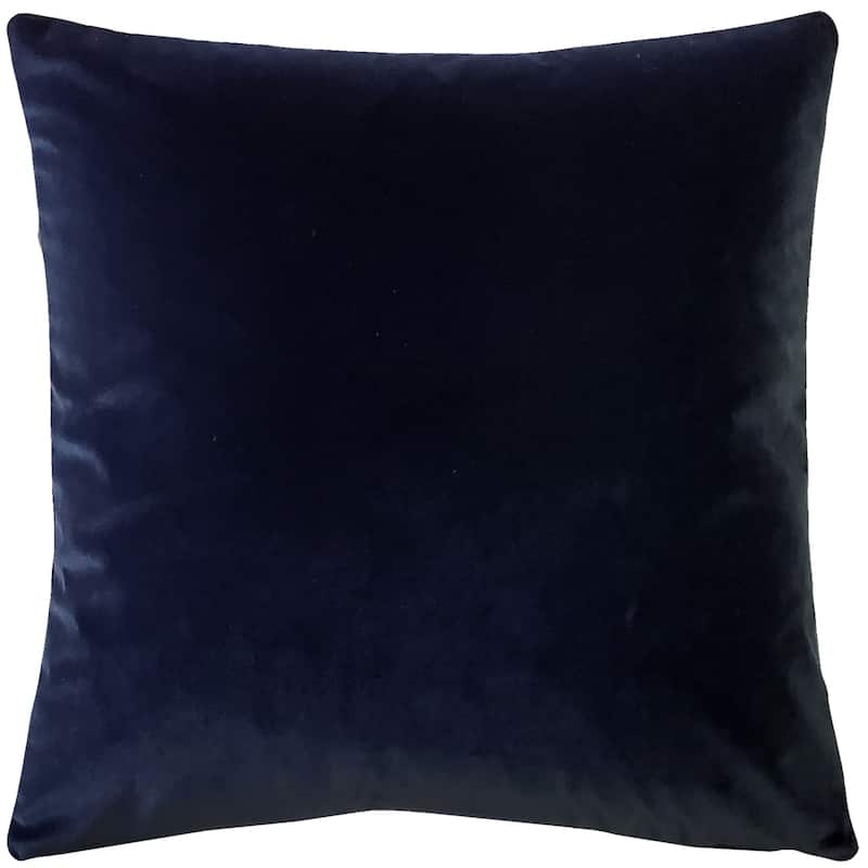 Pillow Decor Castello Soft Velvet Throw Pillows (3 Sizes, 18 Colors) - 17" x 17' - Cover Only - Midnight Blue