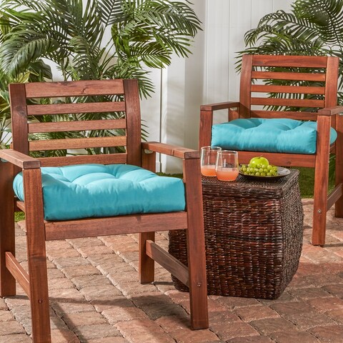Solid Color 20-inch Outdoor Chair Cushion (Set of 2) by Havenside Home - 20l x 20w