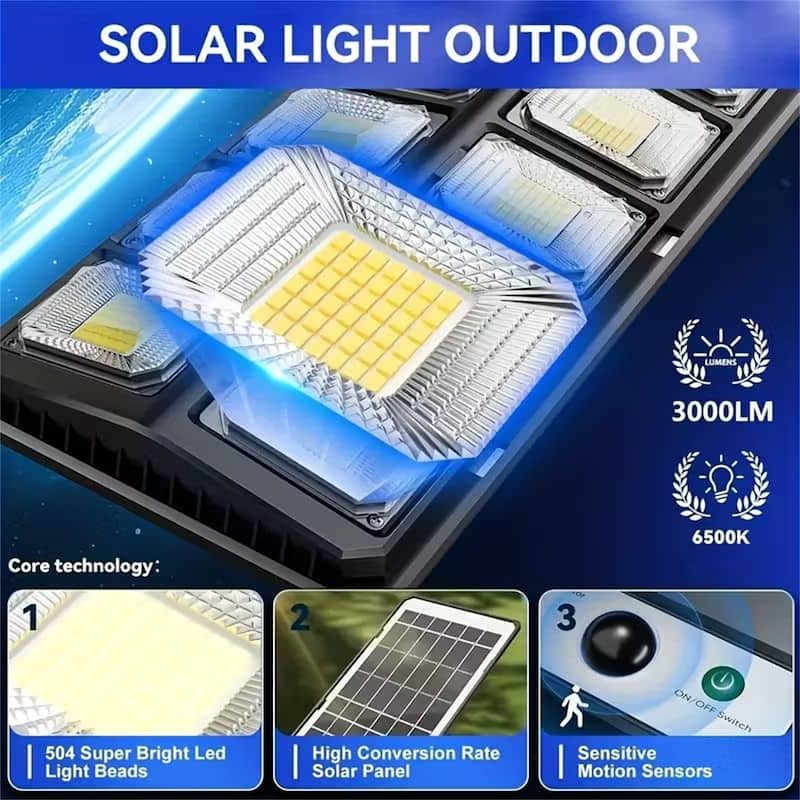 Ultra-Bright 800W Solar Street Light with Dusk to Dawn Sensor