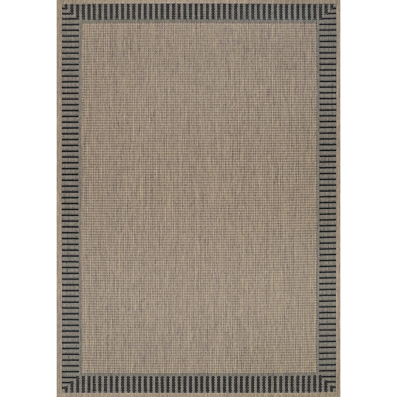 Pergola Flame Indoor/ Outdoor Area Rug - 3'9" x 5'5" - Cocoa/Black
