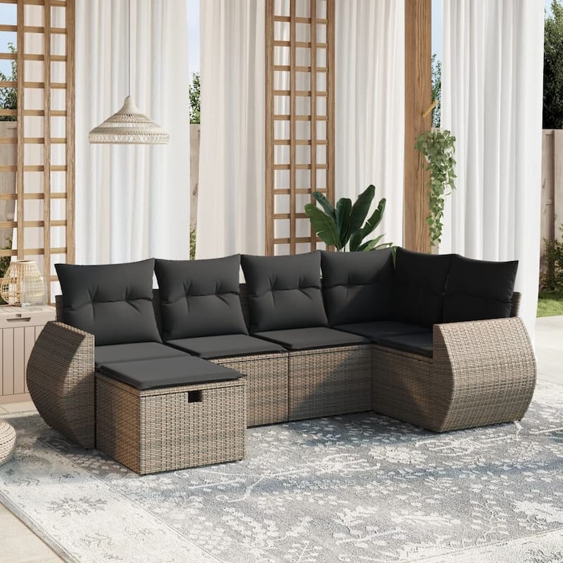vidaXL Garden Sofa Set - Grey Large 24.6 x 27.6 x 27.2