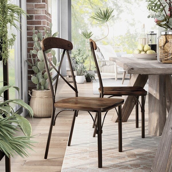 Rustic metal dining chairs sale