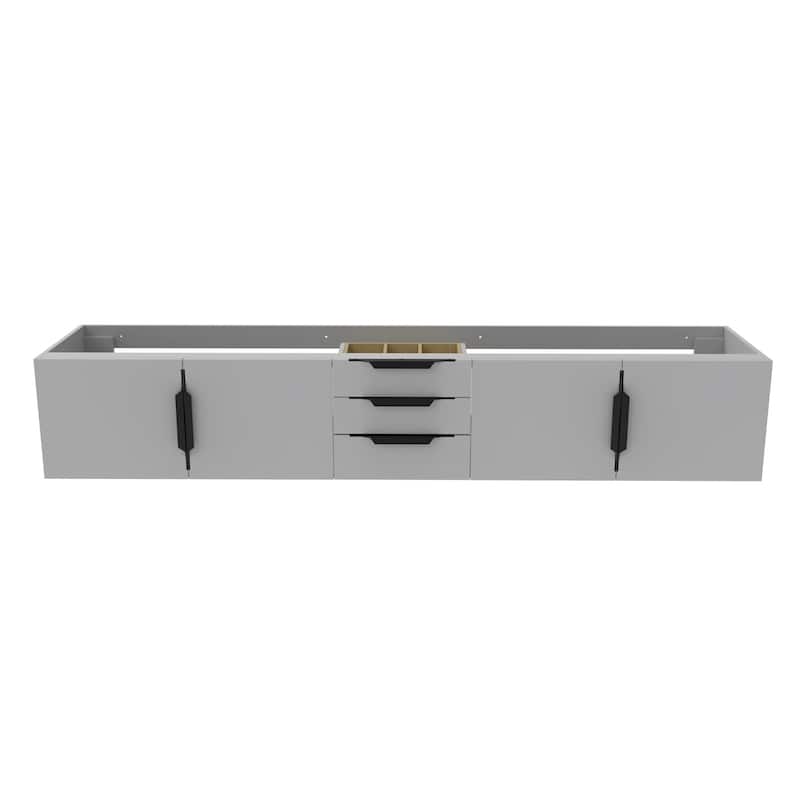Alpine 84" Wall Mounted Bathroom Vanity (Base Only) - Grey - Matte