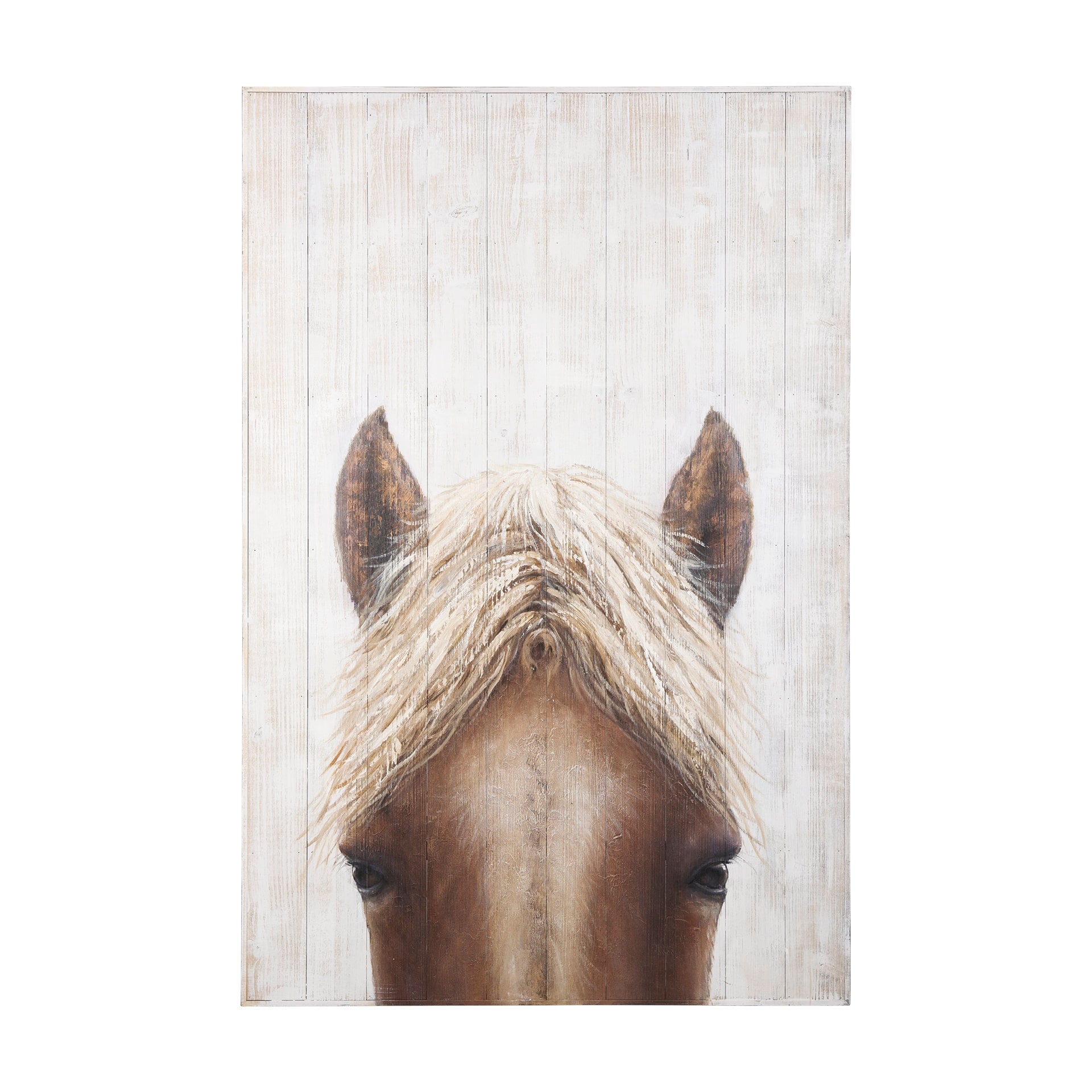Mercana "Horse Fringe" (40 x 60) Hand-Made Solid Wood Oil Painting