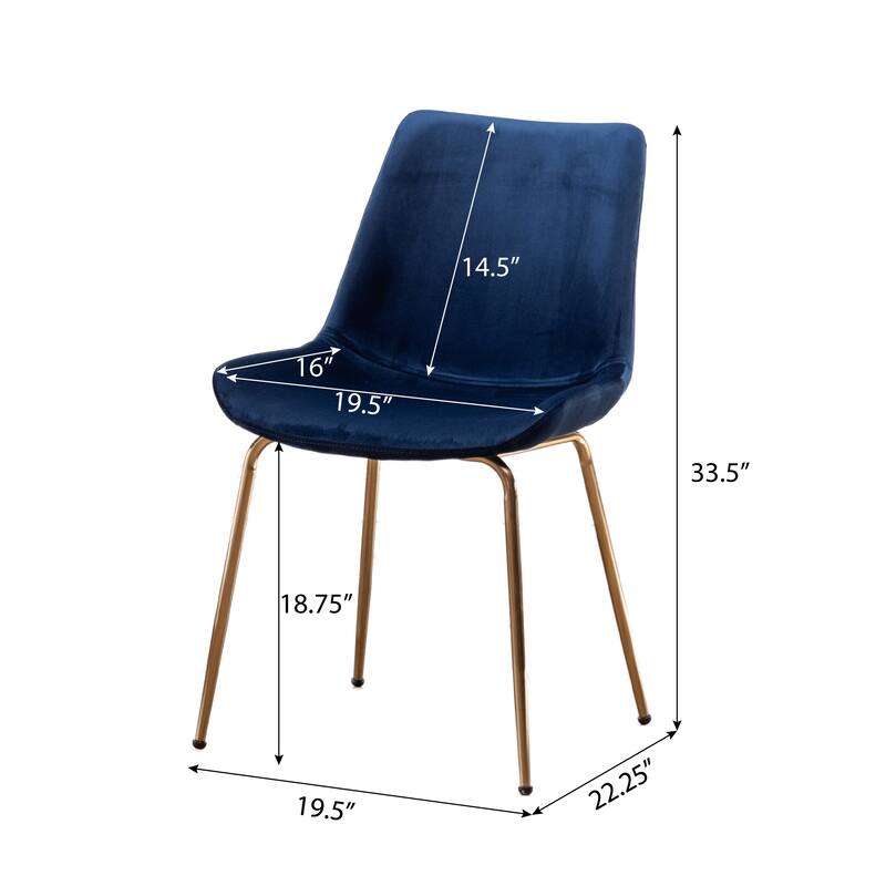 Velvet Upholstered Dining Chairs with Metal Legs, Trestle Round Dining Table, Elegant Dining Table and Chair Set