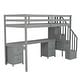 preview thumbnail 22 of 32, Twin Size Loft Bed Frame with Built-in Desk and Double Storage Drawers