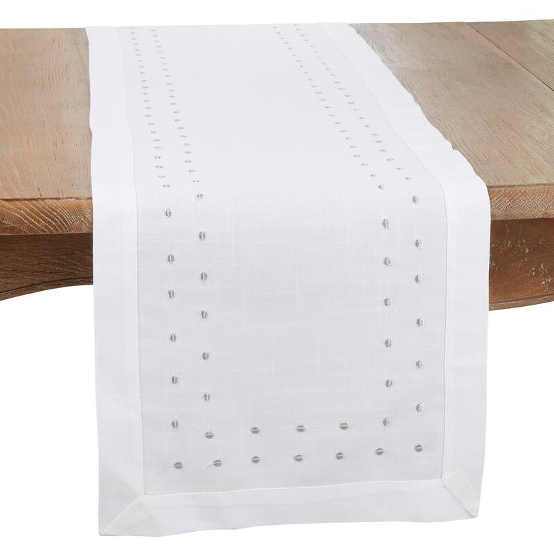Classic Polka Dot Table Runner - 16"x72" - Silver