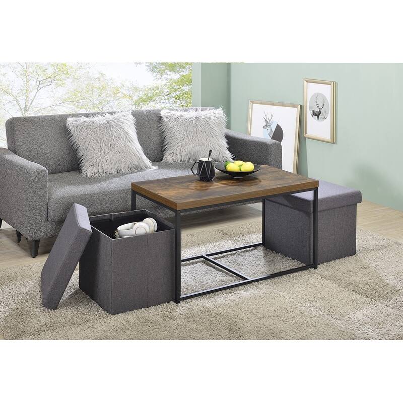 Murph Wood Grain 3 Piece Coffee Table Set