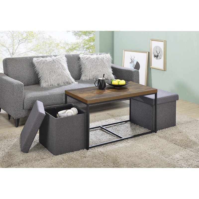 Murph Wood Grain 3 Piece Coffee Table Set
