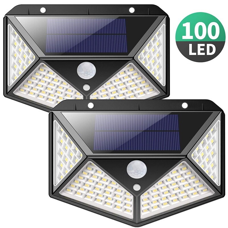 1/2/4PACK 100 LED Solar PIR Motion Sensor Wall Light Outdoor Garden Guide Lamp 