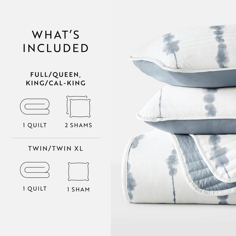 Becky Cameron All Season 3pc Shibori Reversible Quilt Set with Shams