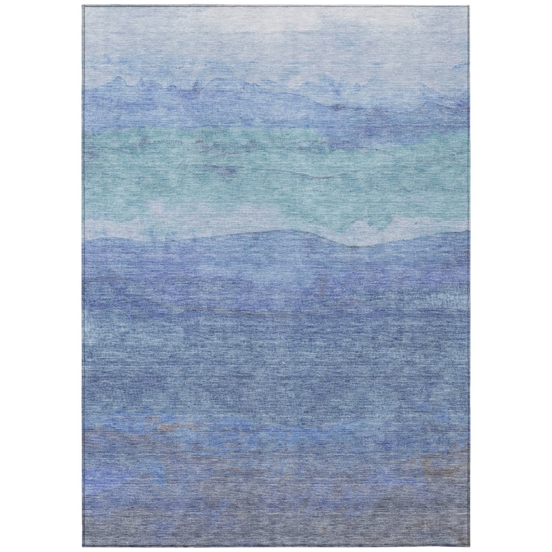 HomeRoots Abstract Modern Rectangle Outdoor Rug