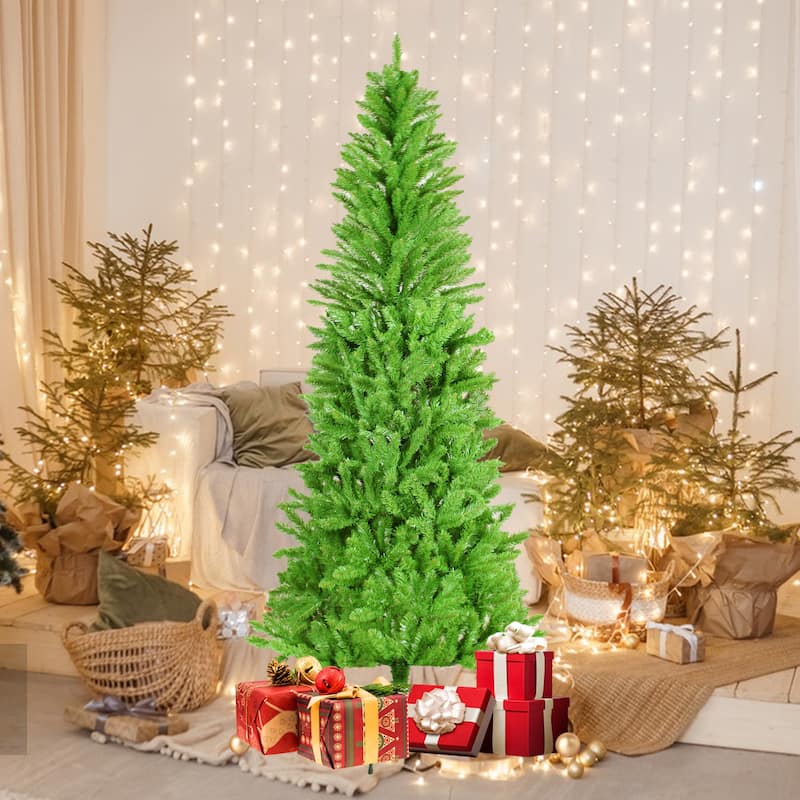 Anmytek 6FT Pencil Slim Christmas Tree - 754 Tips, Lifelike Dense Branches