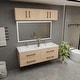 preview thumbnail 17 of 26, Victoria 48'' Floating Double Sink Vanity with LED light Top Cabinet