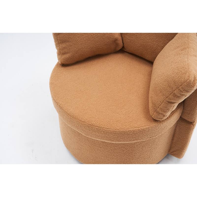 31.5" Swivel Barrel Chair with Storage