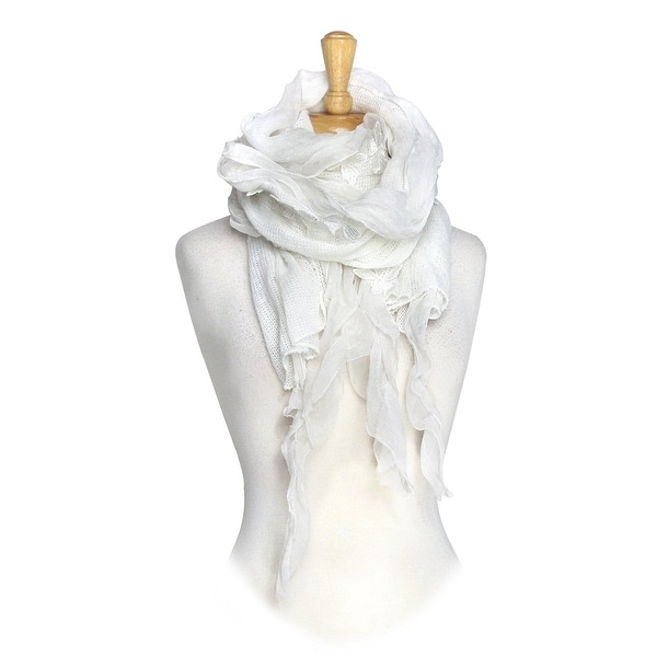 Vintage Lace with Leaves Long Designer Scarf