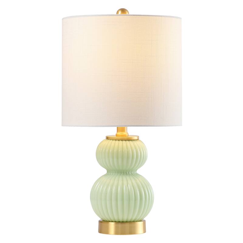 Lorena 20" Ribbed Metal/Glass LED Table Lamp, by JONATHAN Y