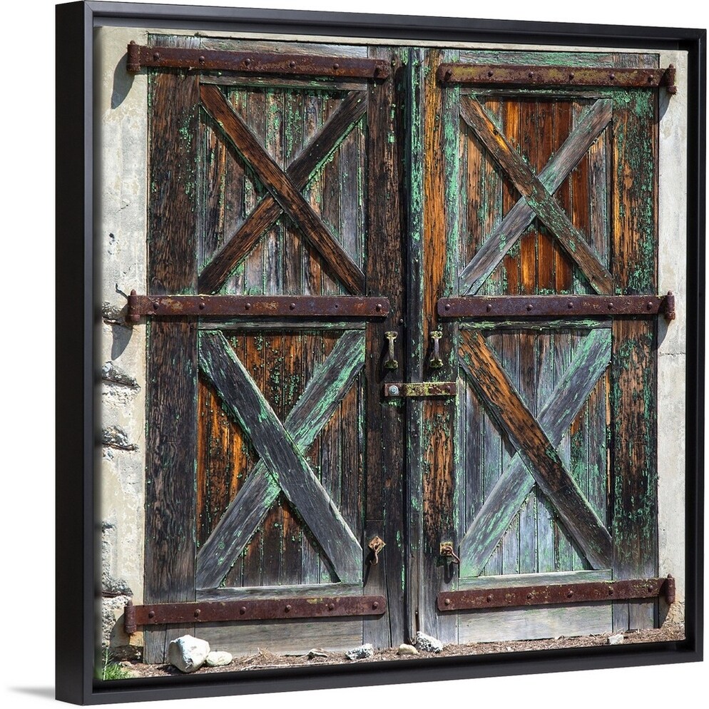 Old Rustic Barn Doors Black Float Frame Canvas Art Old Rustic Barn Doors Black Float Frame Canvas Art