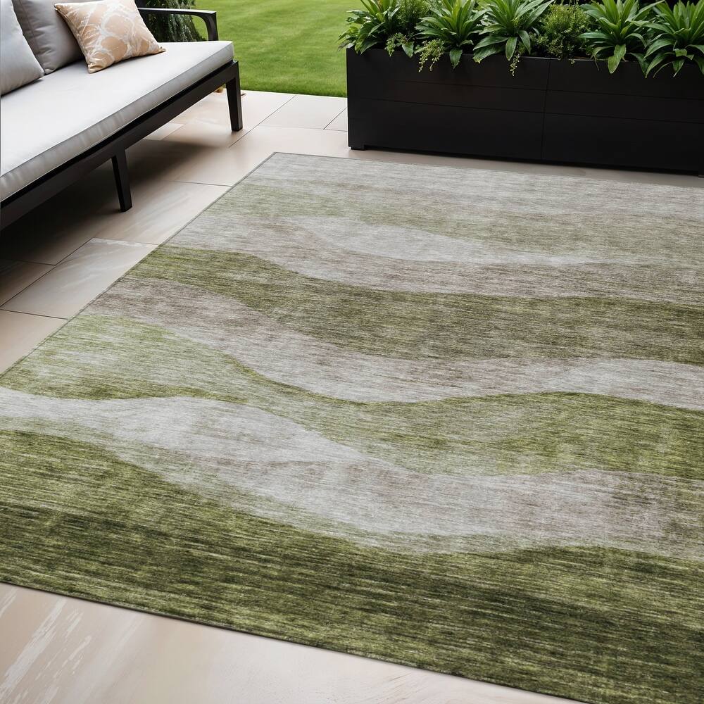 HomeRoots Abstract Transitional Rectangle Outdoor Rug