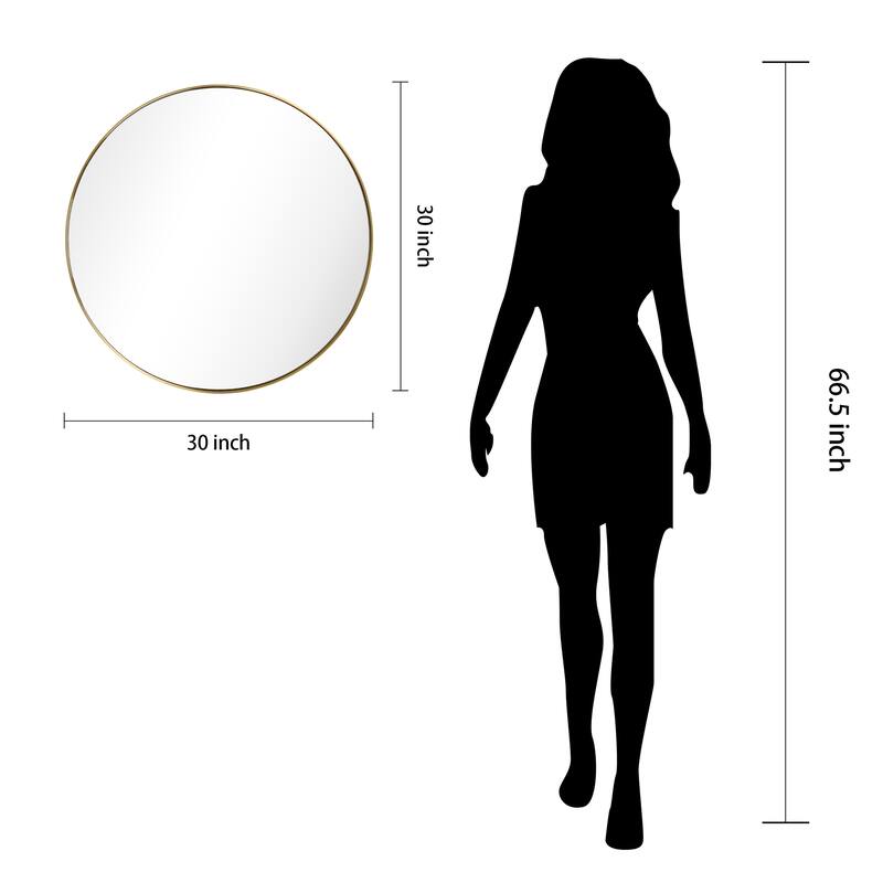 Ultra Stainless Steel Round Wall Mirror- 30"x30"