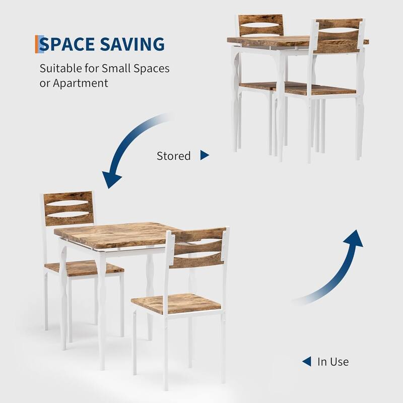 3 Piece Dining Table and Chairs Set for Dining Room Kitchen Apartment