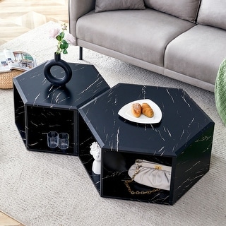 Hexagonal Porous Design Coffee Table Set - Bed Bath & Beyond - 41500841