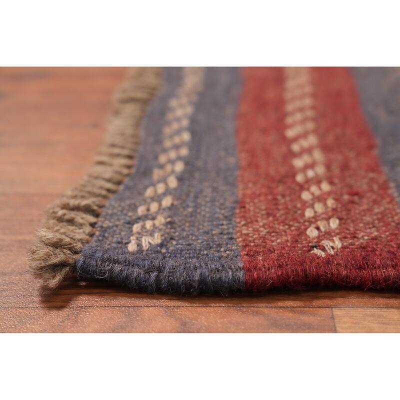 Hand Knotted Oriental 100% Wool Carpet Traditional Tribal Red Balouch Runner Rug - 7' 1'' X 1' 11''
