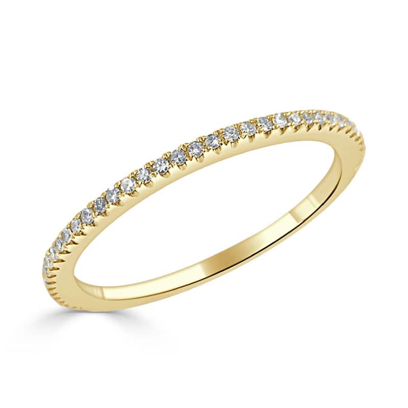 Joelle Collection Diamond Band Ring - 14K Gold Eternity Band Ring 1/5 CTTW 20 White Round Cut Diamonds