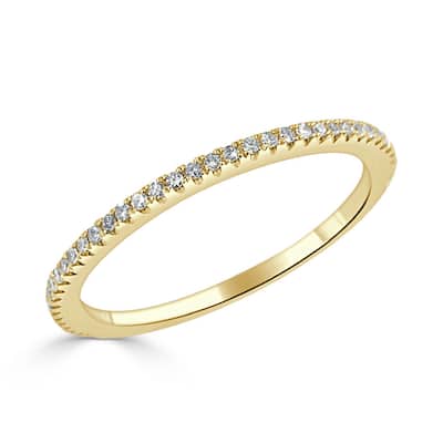 Joelle Collection Diamond Band Ring - 14K Gold Eternity Band Ring 1/5 CTTW 20 White Round Cut Diamonds