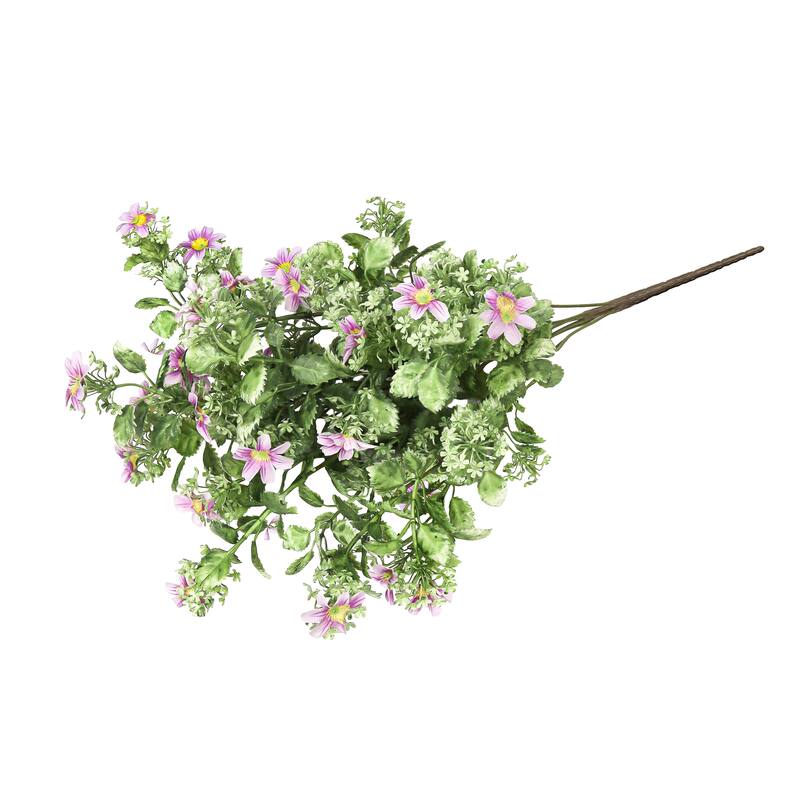 Set of 2 Lavender Artificial Wild Daisy Greenery Flower Stem Bush Bouquet 20in - 20" L x 11" W x 11" DP