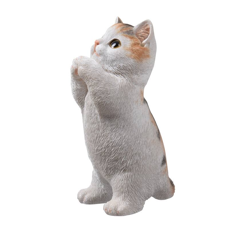 Praying Calico Cat Kitten Outdoor Garden Statue - 6.75"