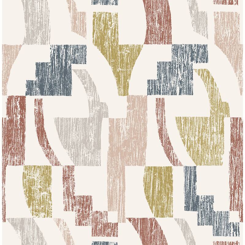 NuWallpaper Warm Multi Lenny Geometric Peel & Stick Wallpaper