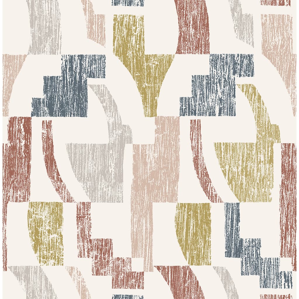 NuWallpaper Warm Multi Lenny Geometric Peel & Stick Wallpaper