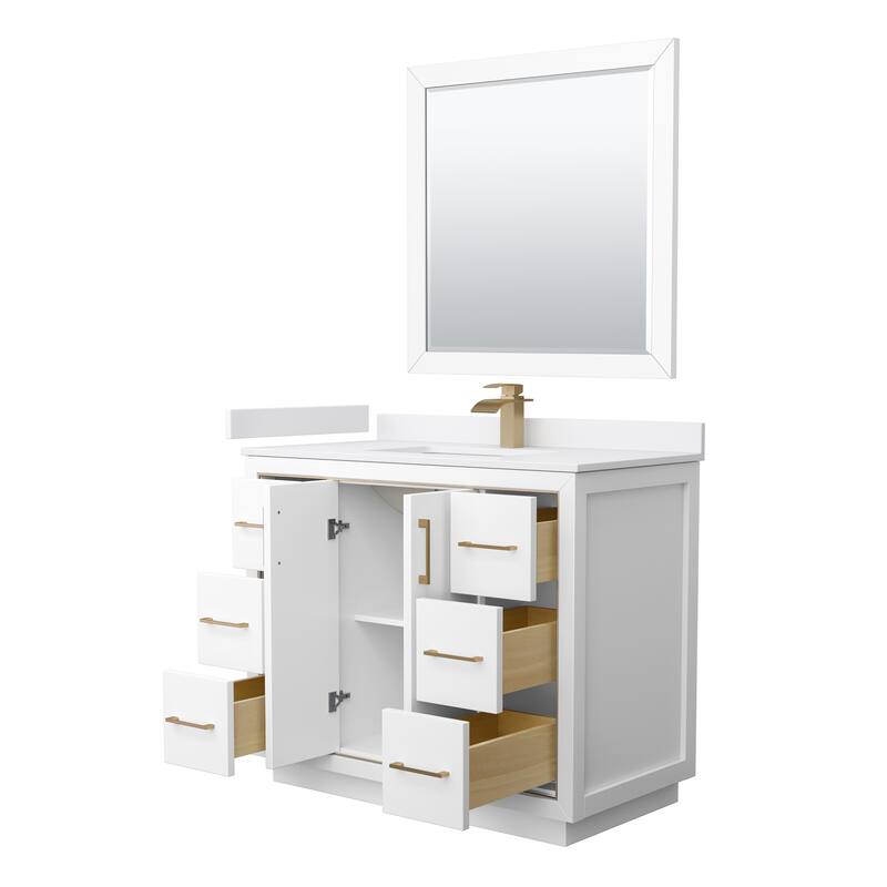 Icon Single Vanity Set, Cultured Marble Top, 34-Inch Mirror