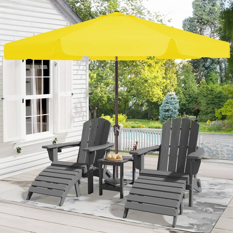 10ft Patio Market Umbrella with UV-Resistant and Sagging Edge Designed